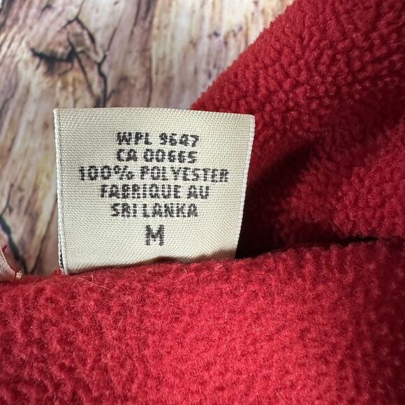 Eddie Bauer Mens Size Medium Red 1/4 Zip Fleece Sweatshirt Lightweight Jacket - Picture 6 of 8